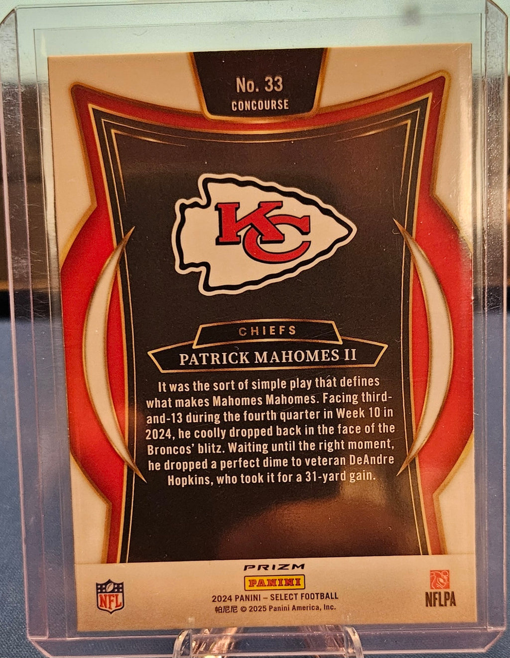 2024 Panini Select Black & Red Shock Prizm #33 - Patrick Mahomes II