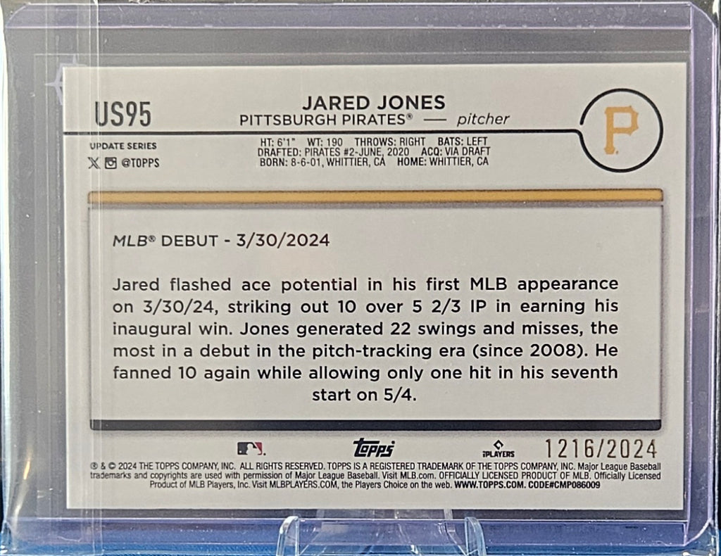 2024 Topps Update - Jared Jones #US95 - Gold 1216/2024 (RC)