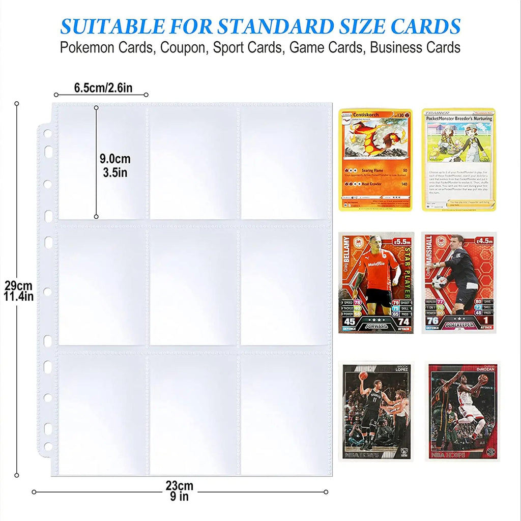 360/540 Pocket Trading Card Binder – Double-Sided 9-Pocket Card Storage Sleeves