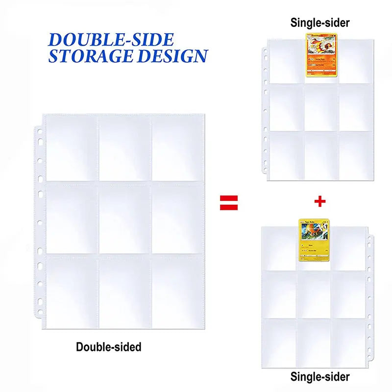 360/540 Pocket Trading Card Binder – Double-Sided 9-Pocket Card Storage Sleeves