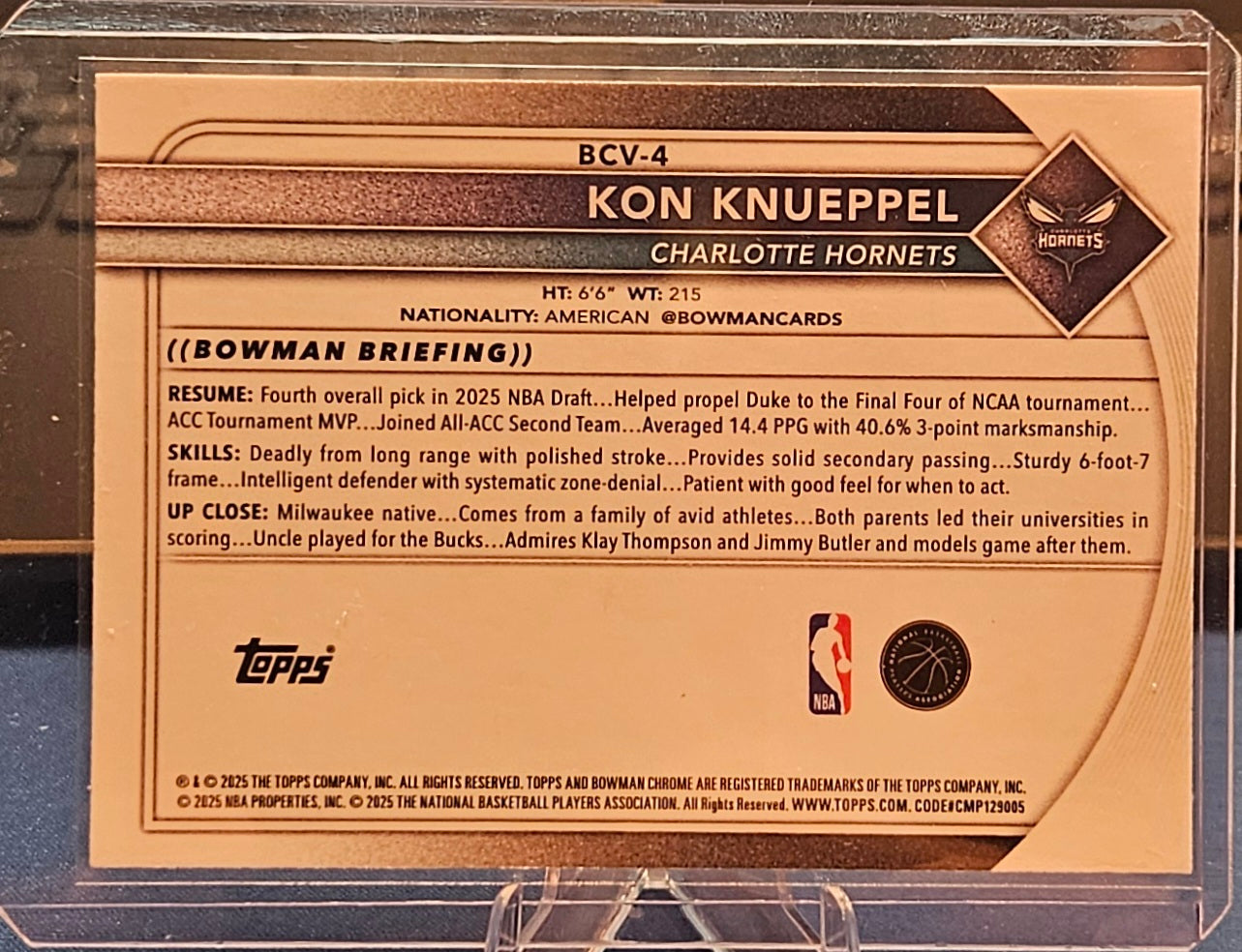 2025-26 Bowman Chrome - Kon Knueppel #BCV-4 (RC)