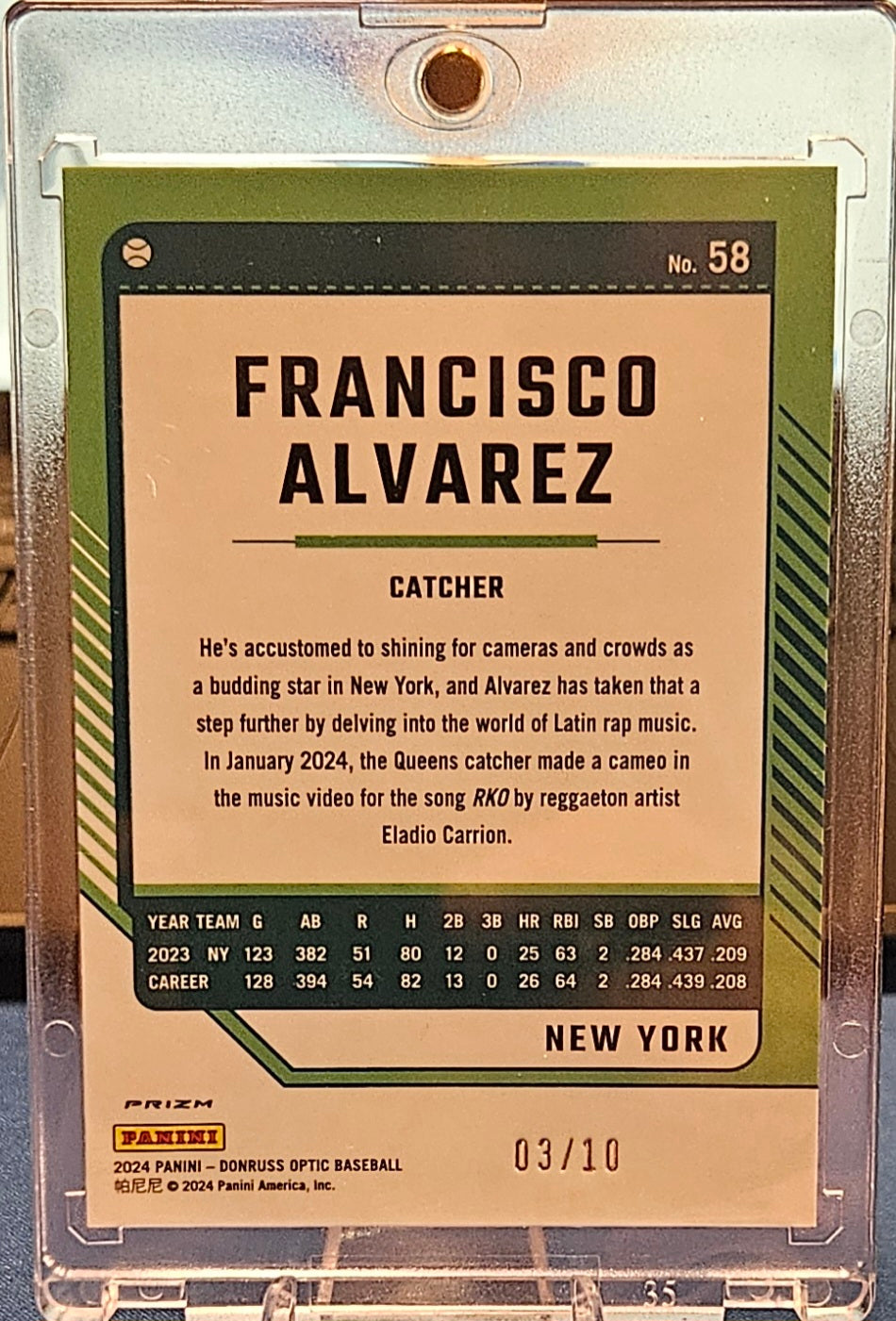 2024 Panini Donruss Optic - Francisco Alvarez #58 - Gold 3/10