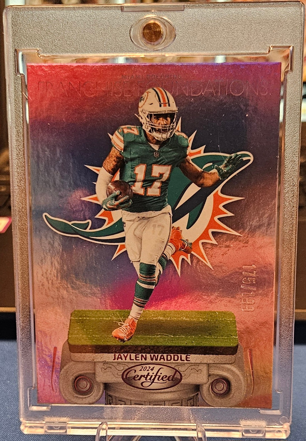 2024 Panini Totally Certified   - Franchise Foundations - Jaylen Waddle #13 - Mirror Pink 175/199