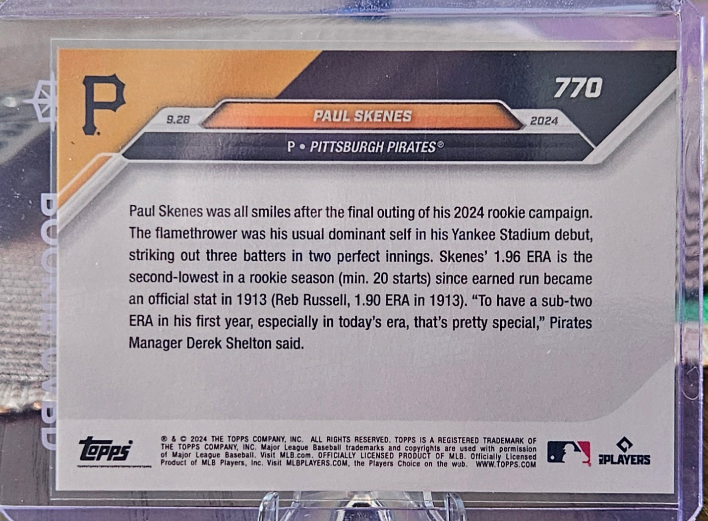 2024 Topps Now - Paul Skenes #770 (RC)