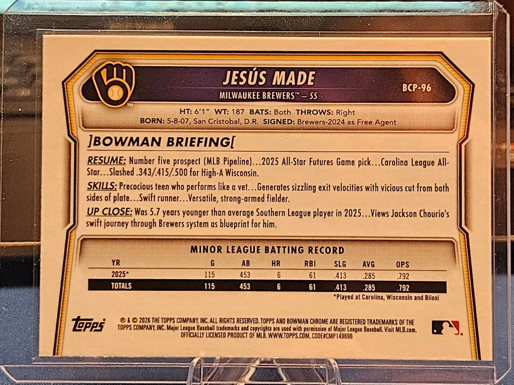 2026 Bowman Chrome - Jesus Made #BCP-96 - Mojo Refractor
