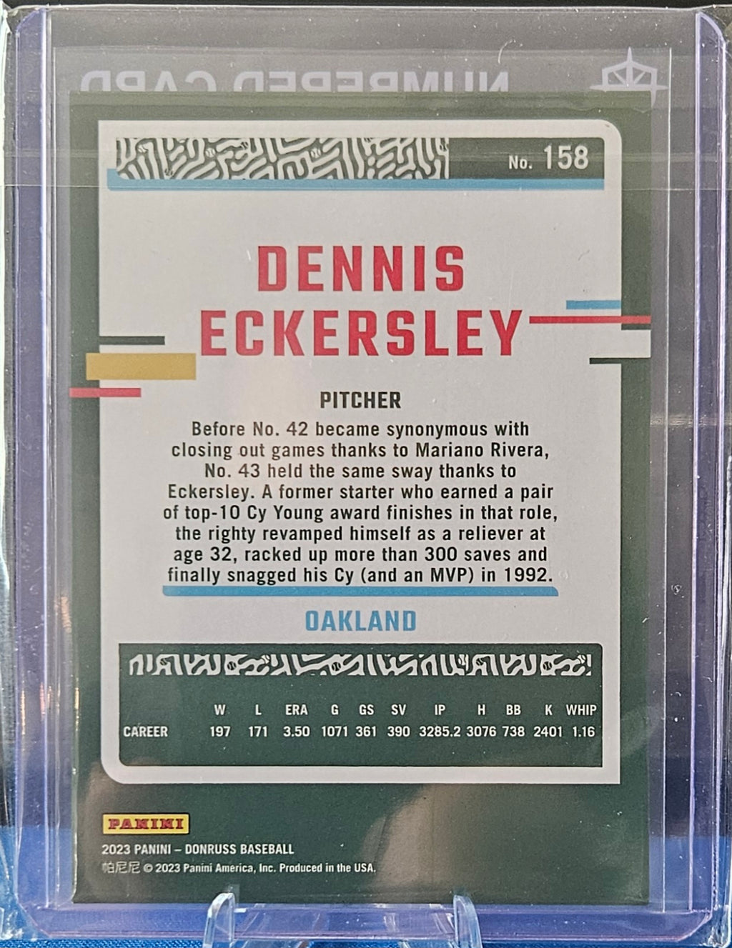 2023 Panini Donruss - Dennis Eckersley #158 - Red Holo 934/2023