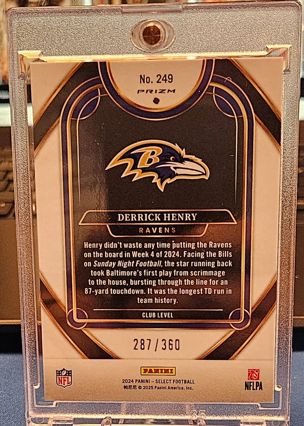 2024 Panini Select - Derrick Henry #249 - Purple Shock Prizm 287/360