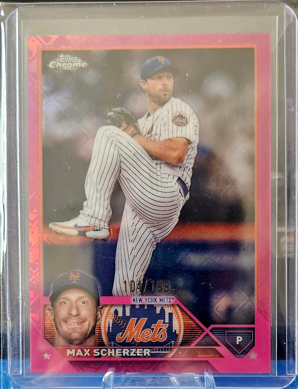 2023 Topps Chrome Logofractor- Max Scherzer #148 - Pink Refractor 104/199