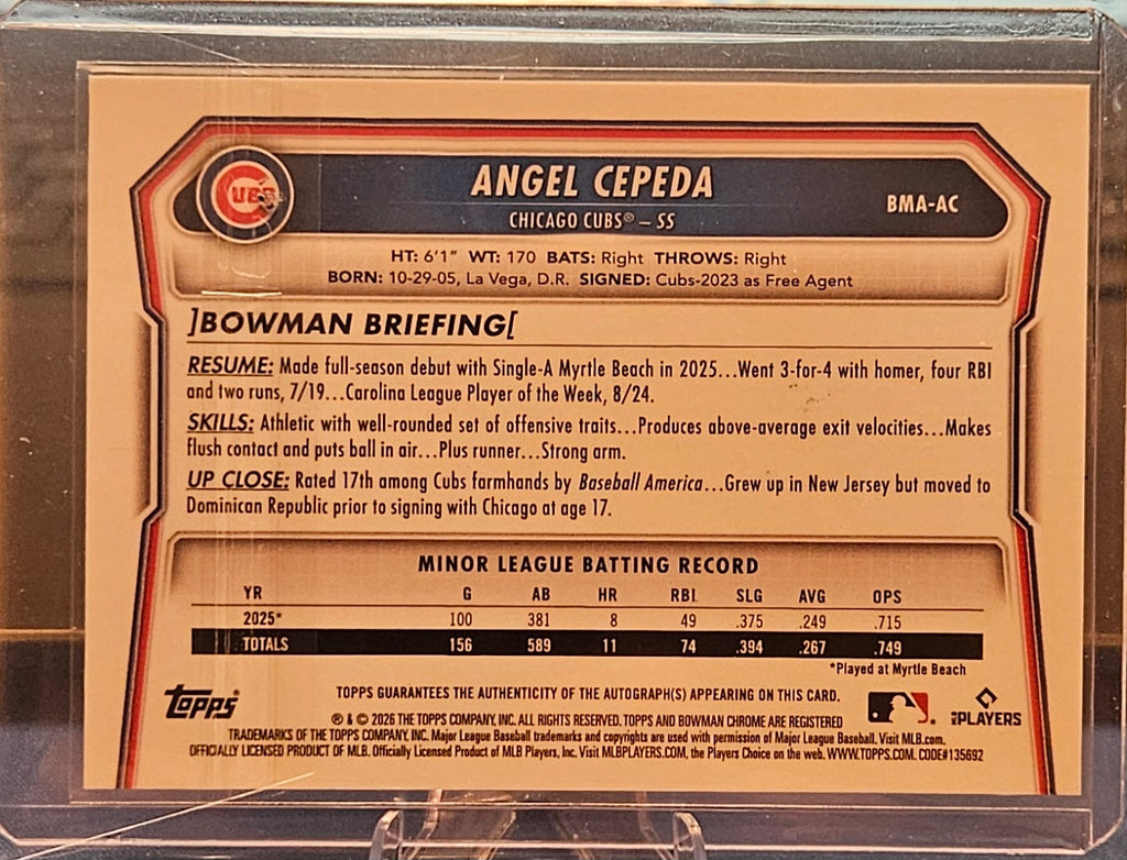2026 Bowman Chrome - Angel Cepeda #BMA-AC - Mojo Refractor Autograph
