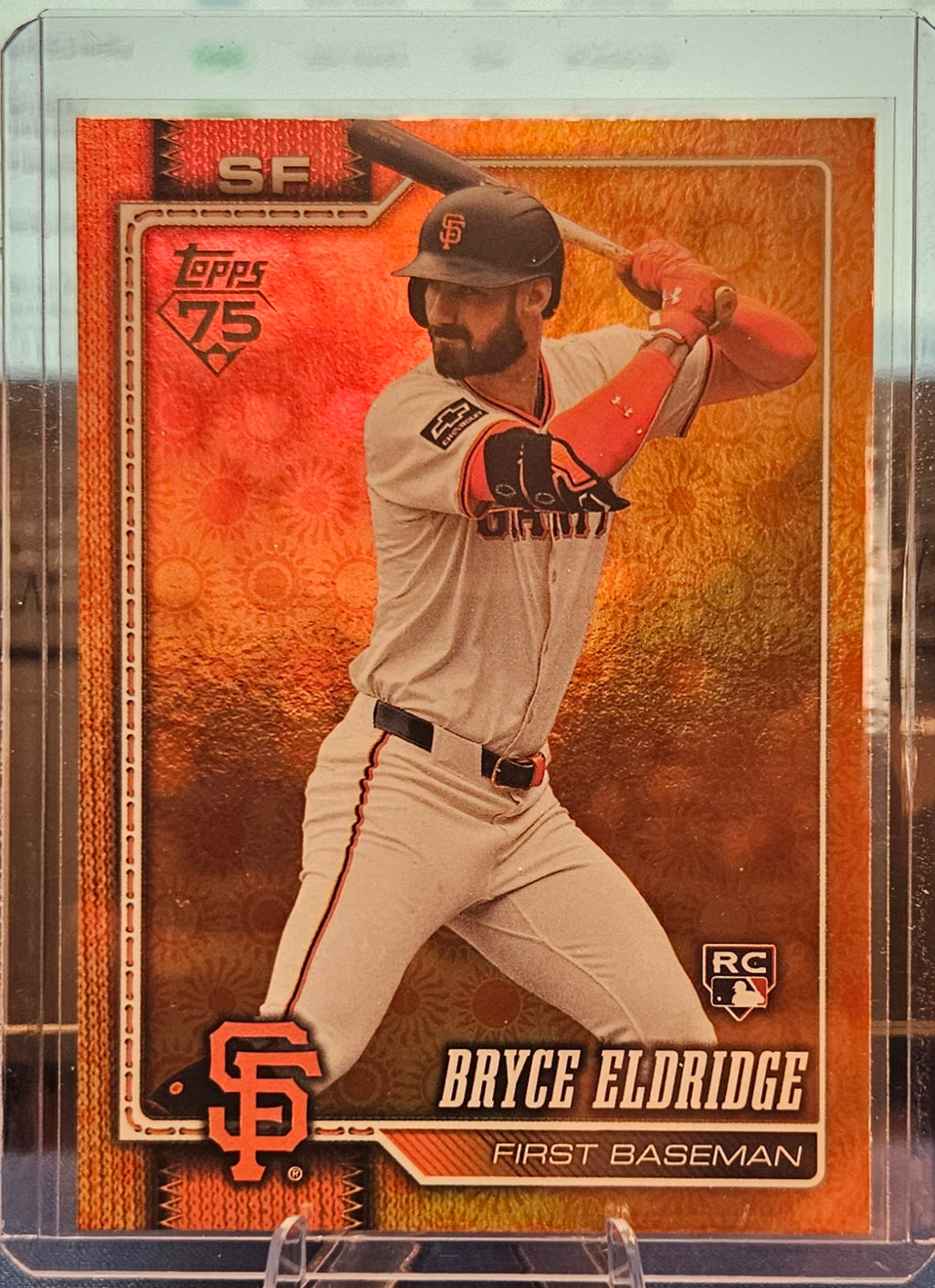 2026 Topps - Bryce Eldridge #406 - Orange Sun Holo Foil Refractor (RC)
