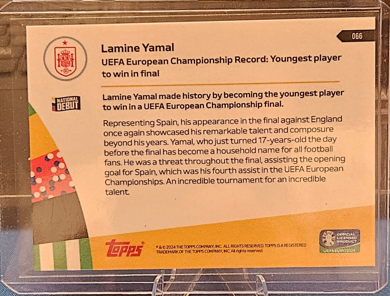 2024 Topps Now Uefa Euro - Lamine Yamal #066 - National Debut