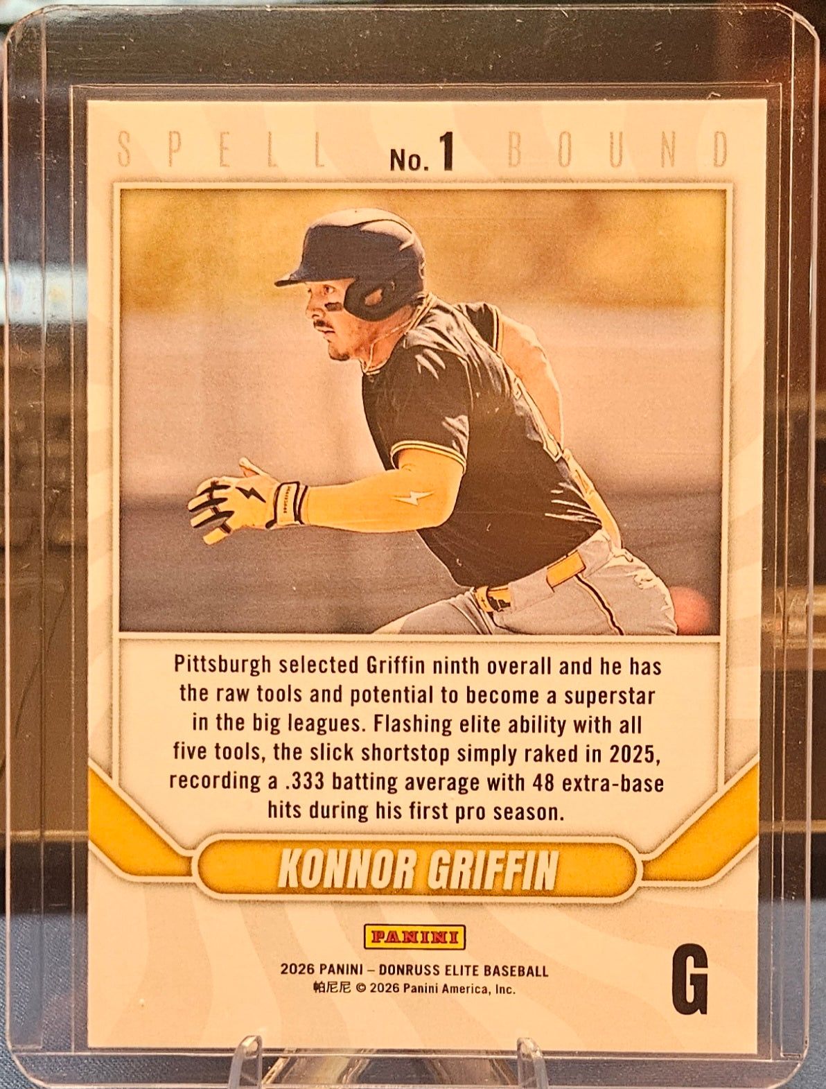 2026 Panini Donruss Elite - Konnor Griffin #1 - Spell Bound "G" - Green Disco