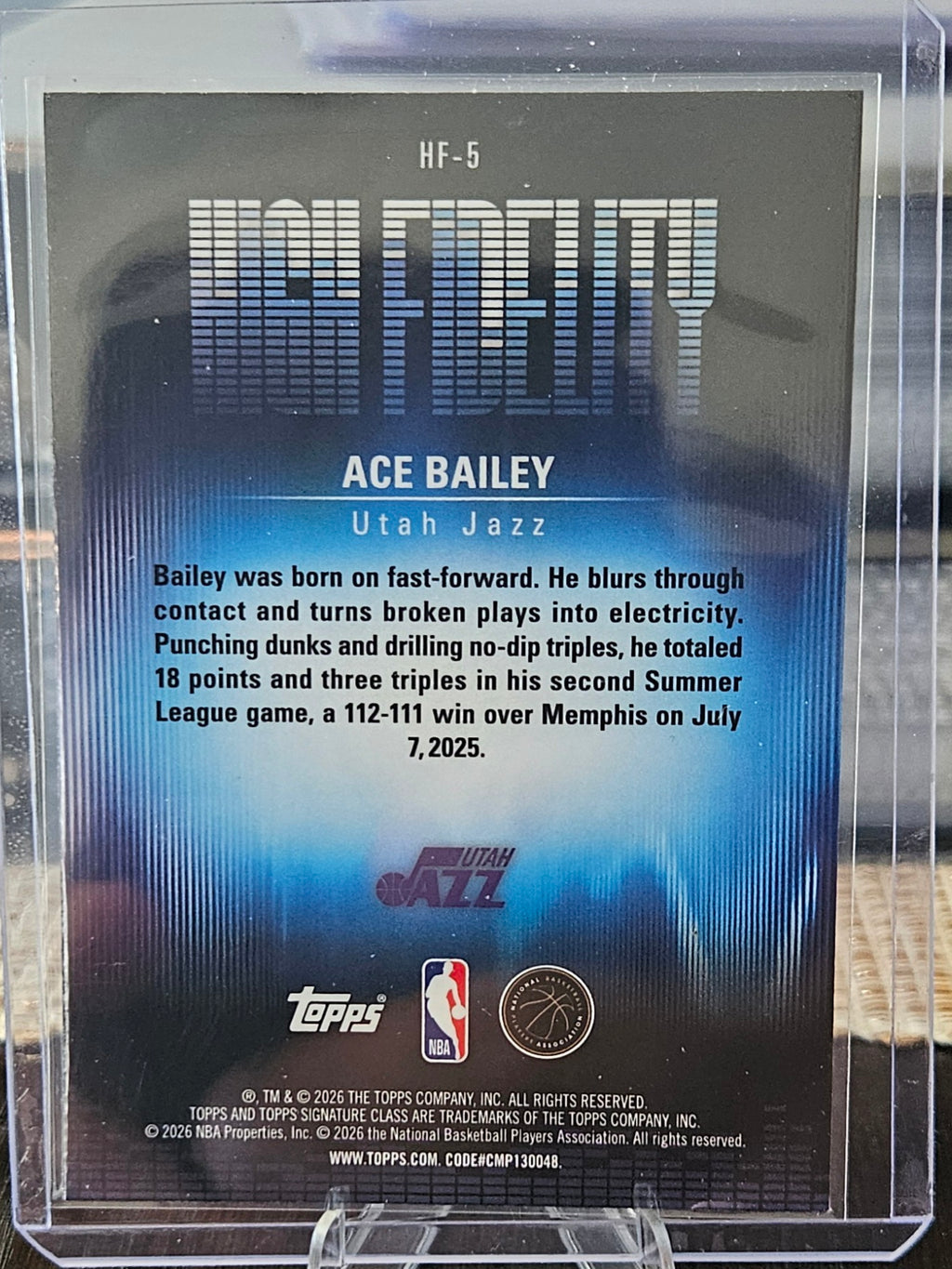 2025-26 Topps Signature Class - Ace Bailey #HG-5 - High Fidelity (RC)