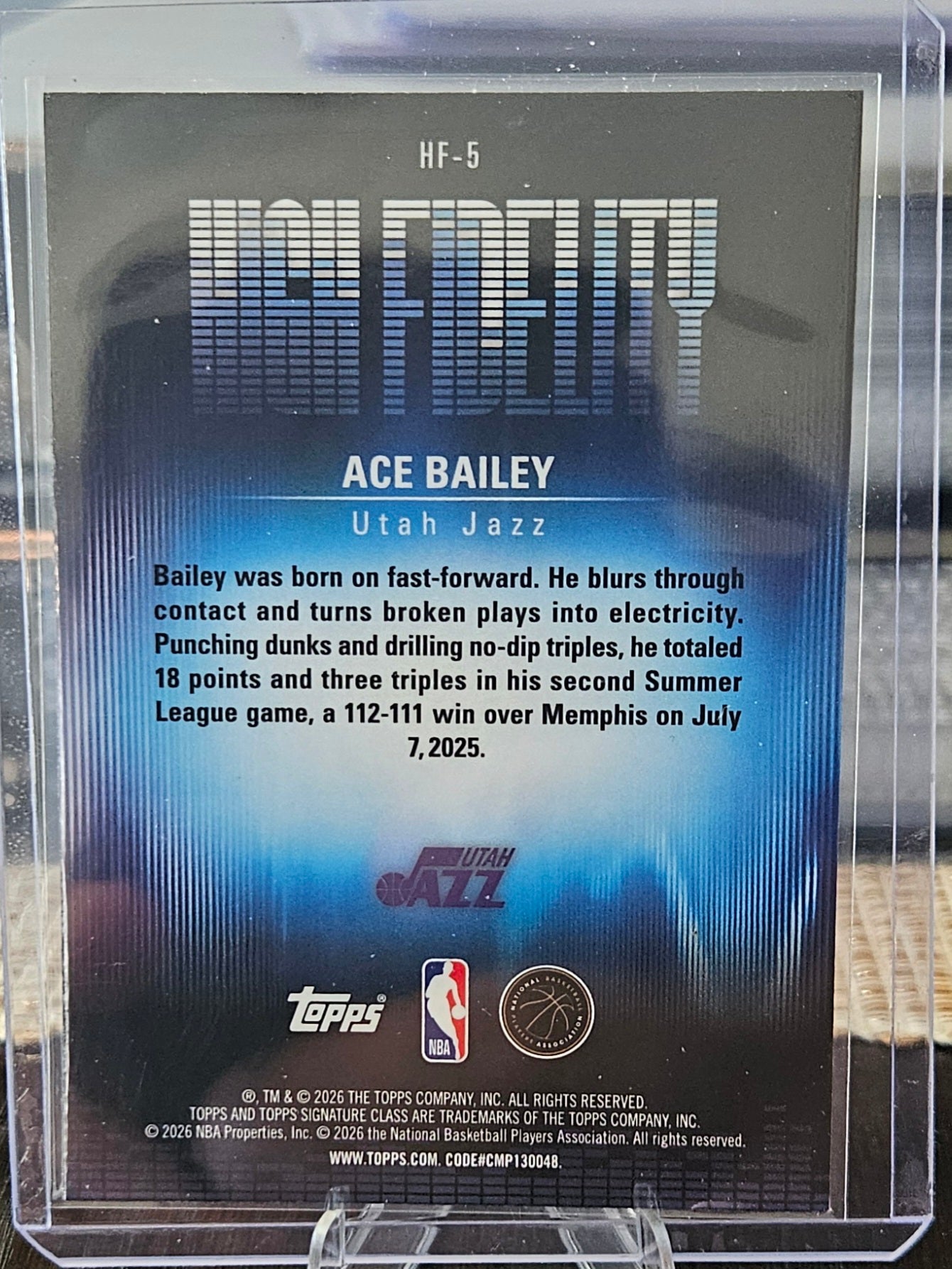 2025-26 Topps Signature Class - Ace Bailey #HG-5 - High Fidelity (RC)