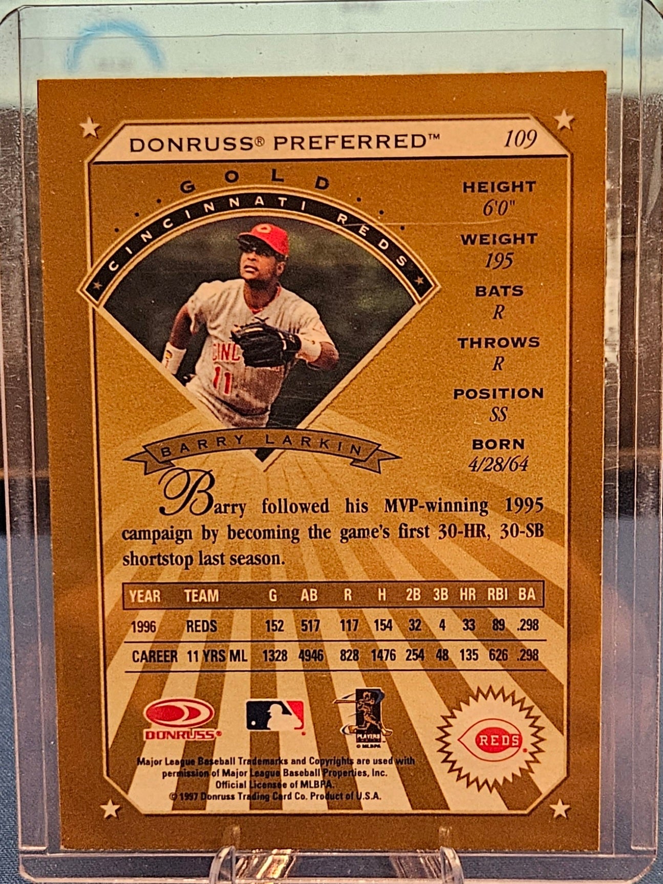 1997 Donruss Preferred Gold - Barry Larkin #109