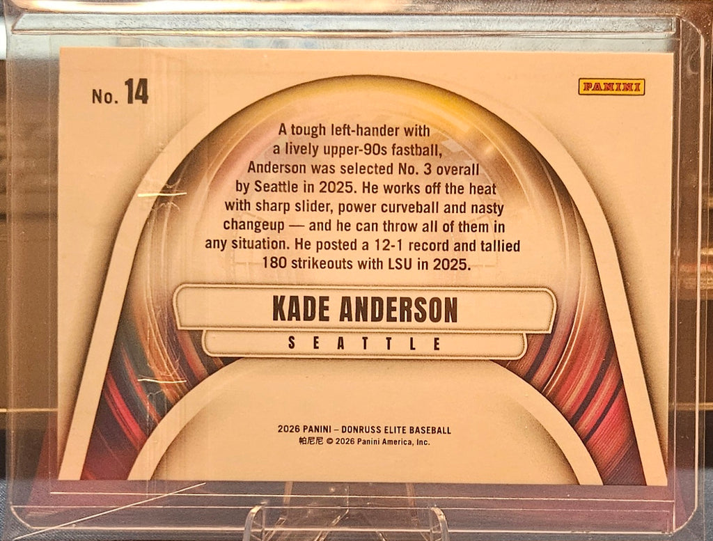 2026 Panini Donruss Elite - Kade Anderson #14 - Full Throttle - Orange 124/275