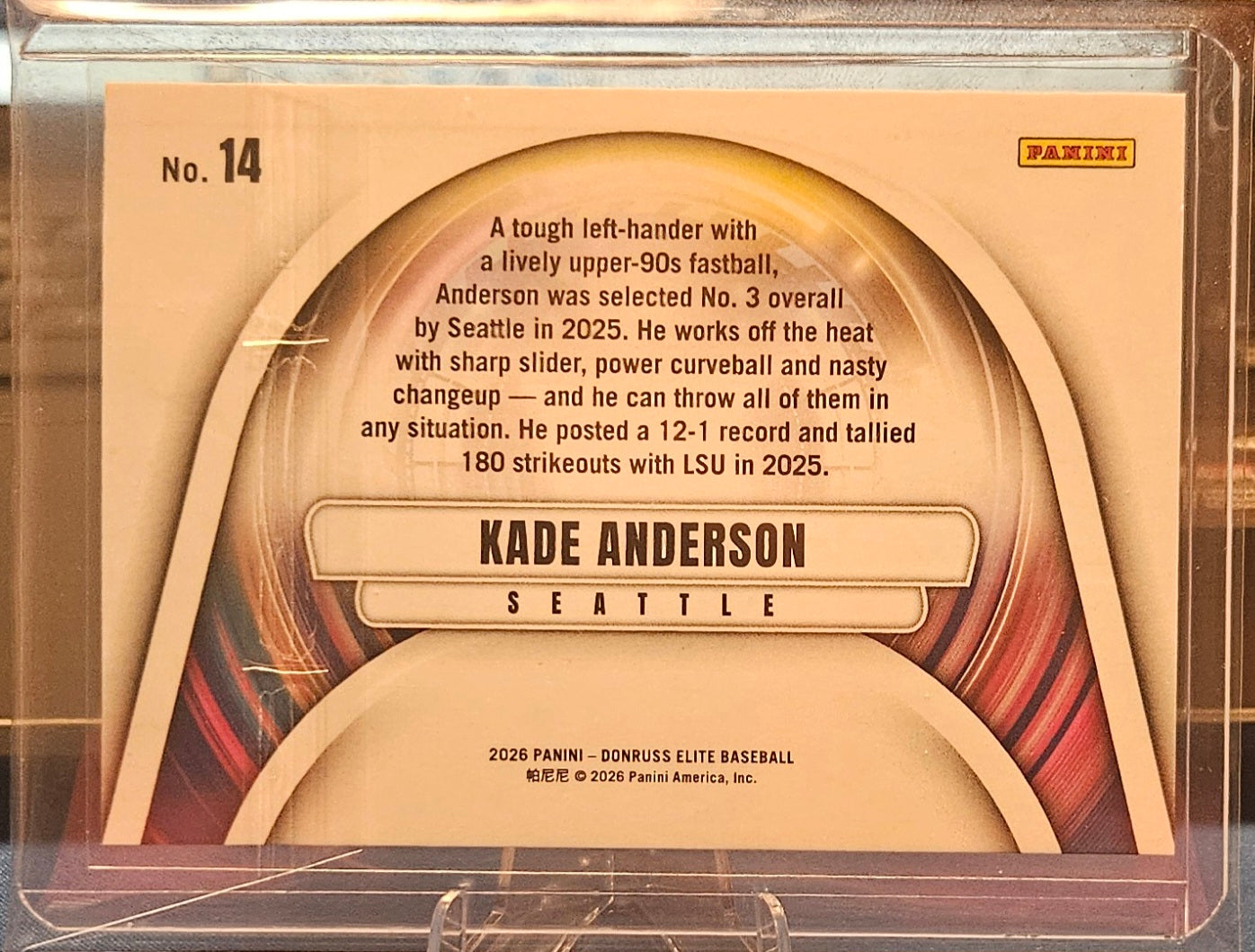 2026 Panini Donruss Elite - Kade Anderson #14 - Full Throttle - Orange 124/275