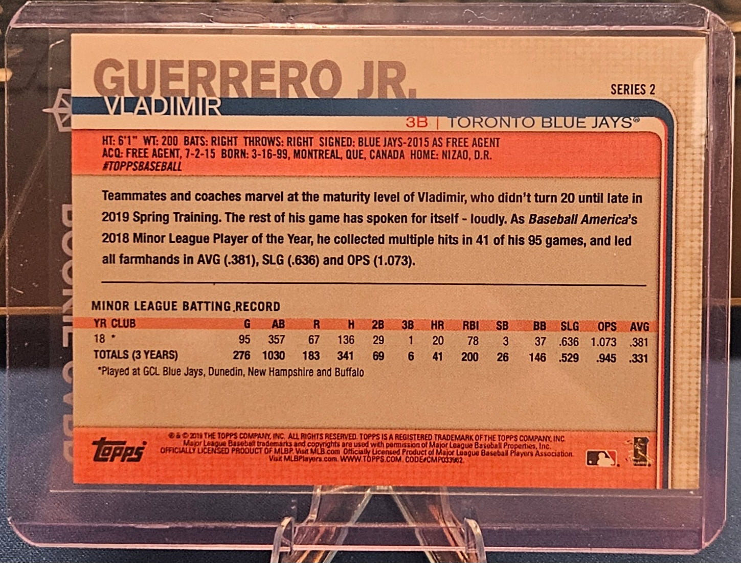 2019 Topps - Vladimir Guerrero Jr. SP (RC)