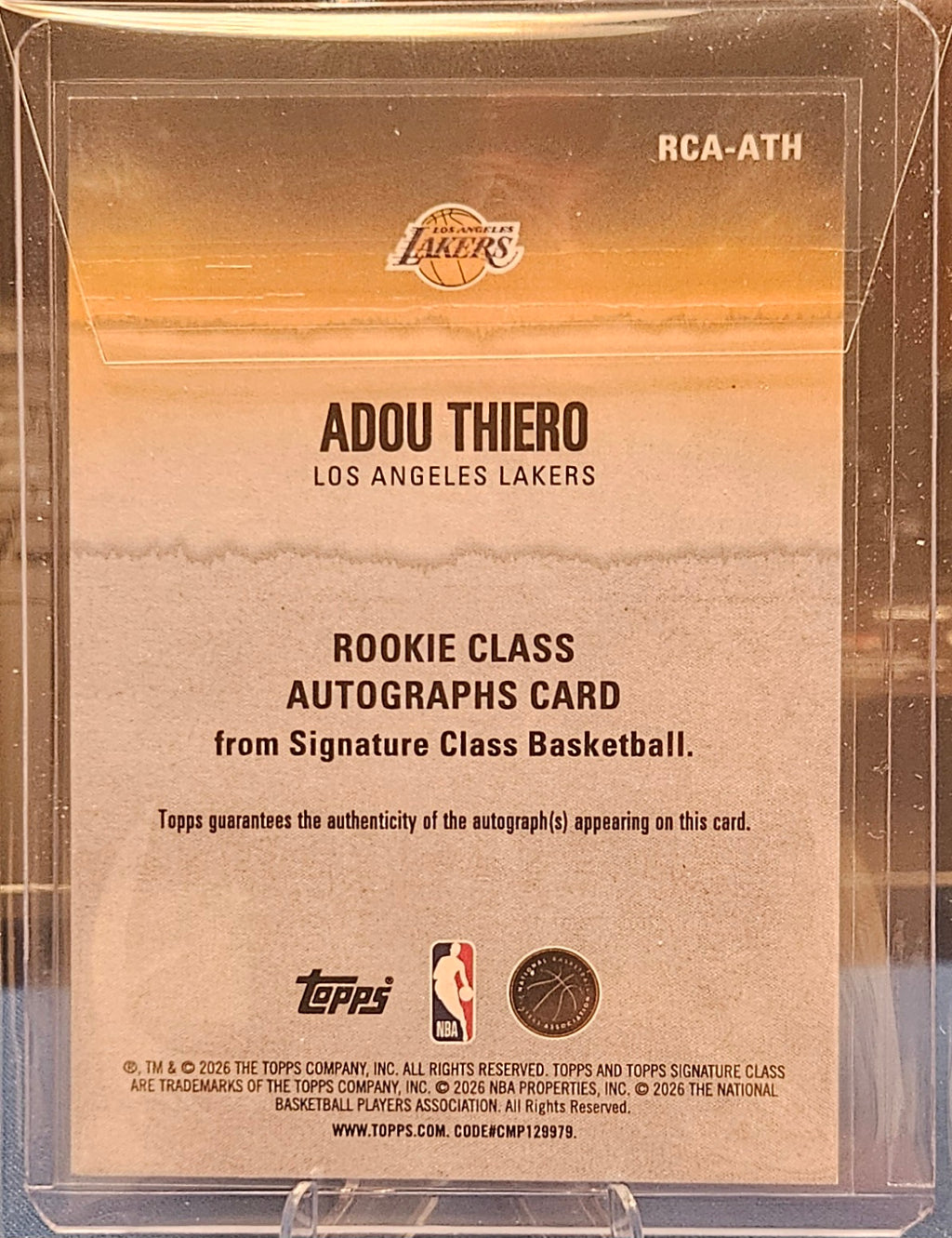 2025-26 Topps Signature Class - Adou Thiero #RCA-ATH - Rookie Class Autographs (RC)