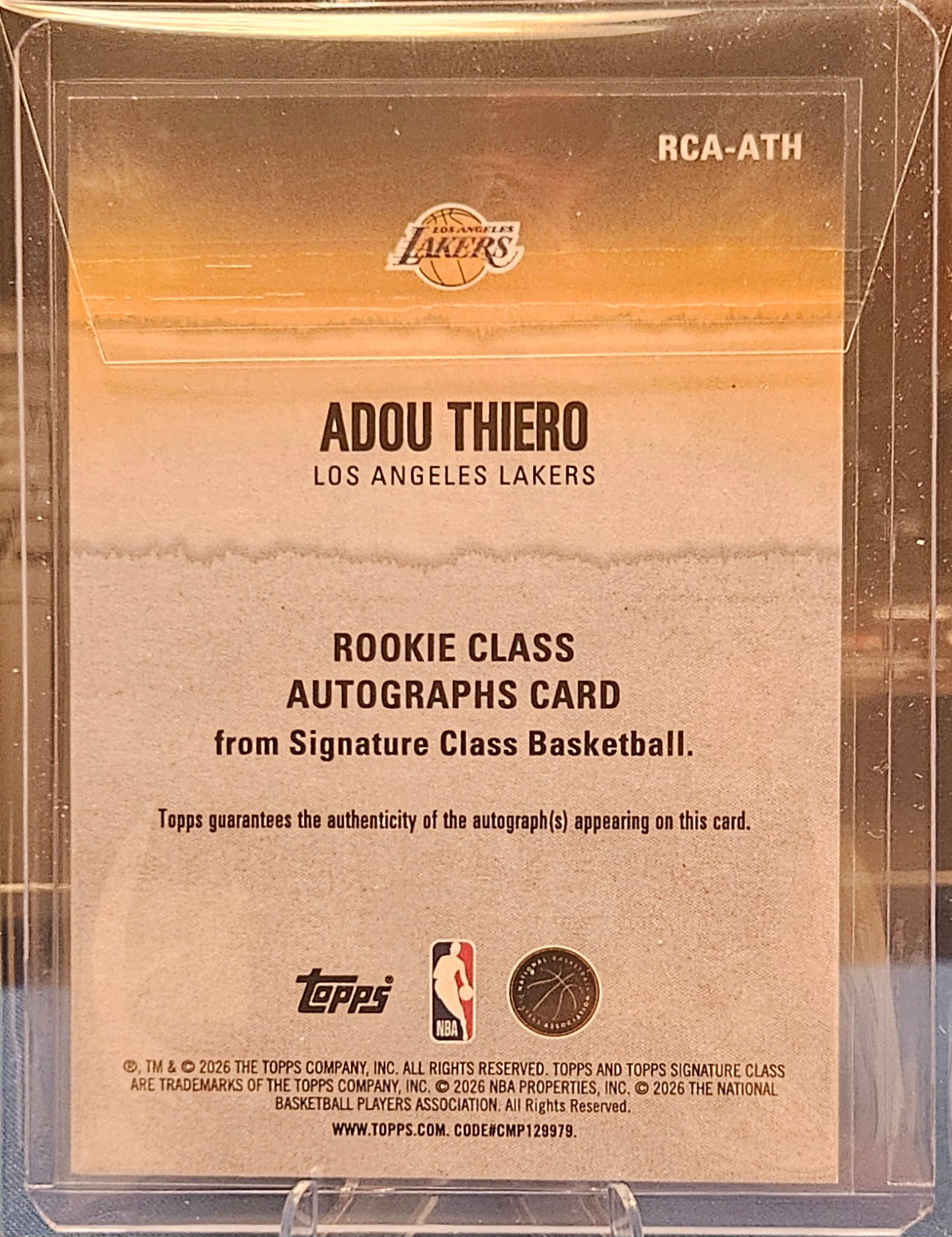 2025-26 Topps Signature Class - Adou Thiero #RCA-ATH - Rookie Class Autographs (RC)