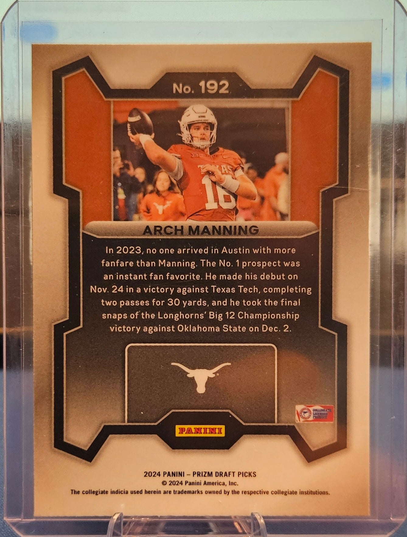 2024 Panini Prizm Draft Picks - Arch Manning #192 - Rated Prospect