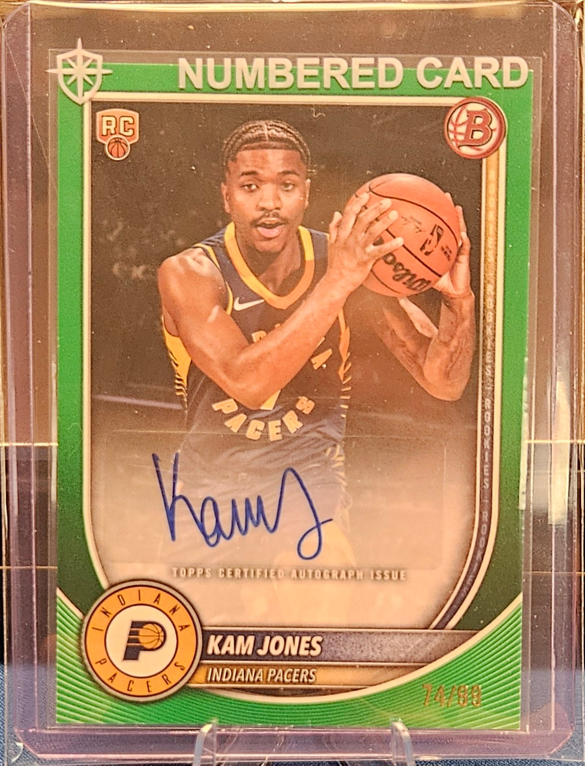 2025-26 Bowman - Kam Jones #RVA-KO - Green Autograph 74/99 (RC)