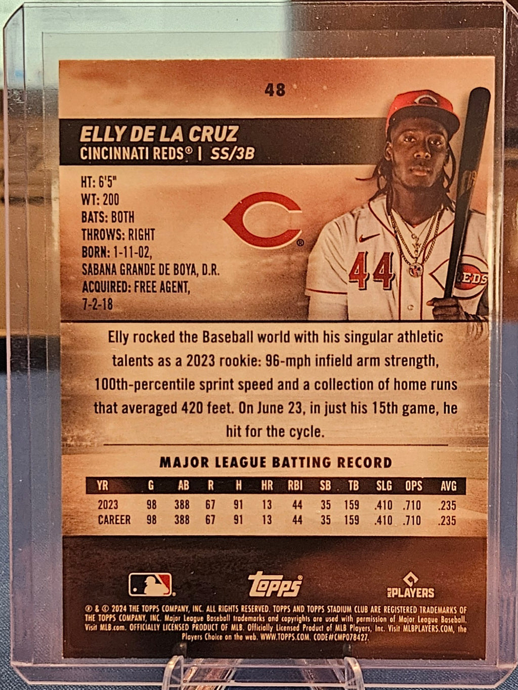 2024 Topps Stadium Club - Elly De La Cruz #48 - Red Foil (RC)