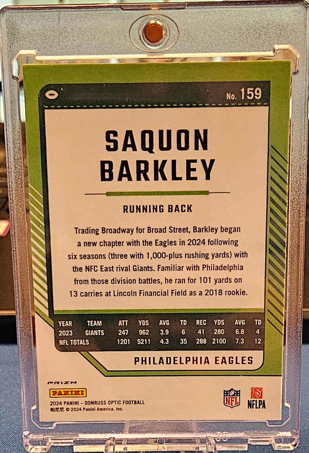 2024 Panini Donruss Optic - Saquon Barkley #159 - Stars Prizm