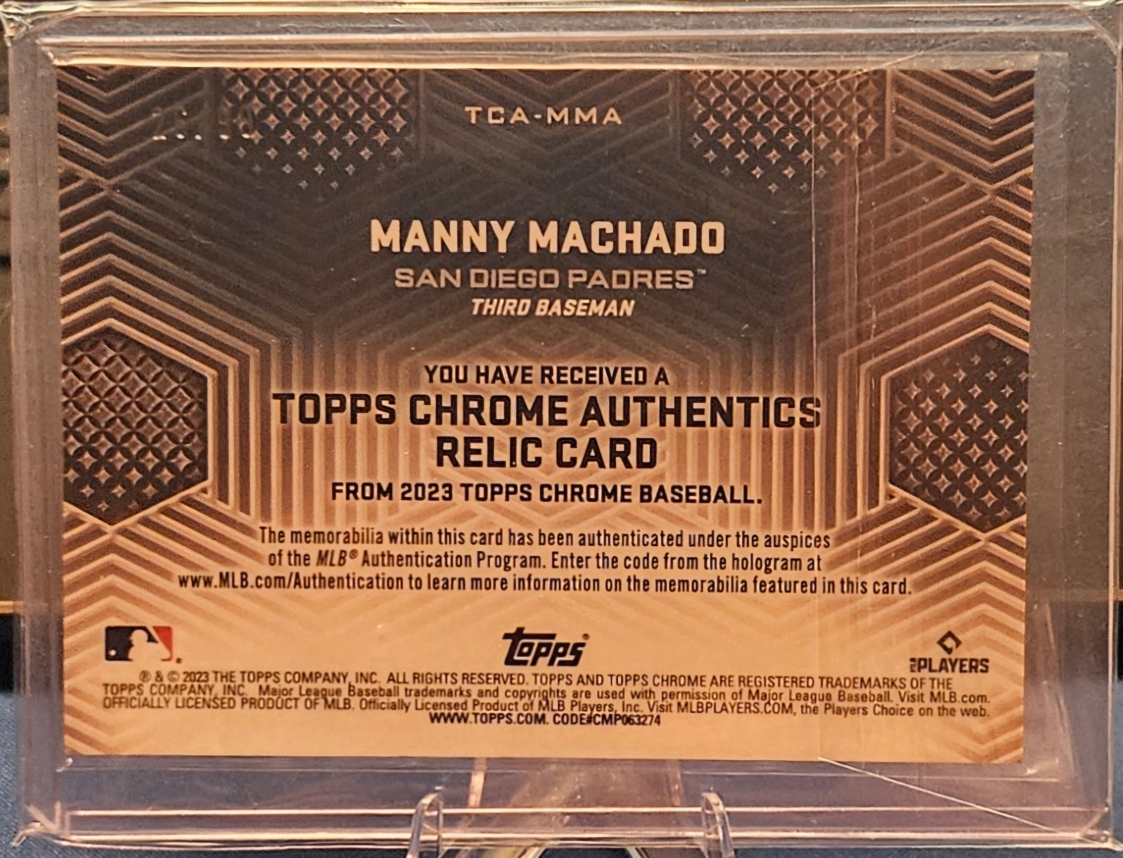 2023 Topps Chrome - Manny Machado #TCA-MMA - Authentics Green 26/99
