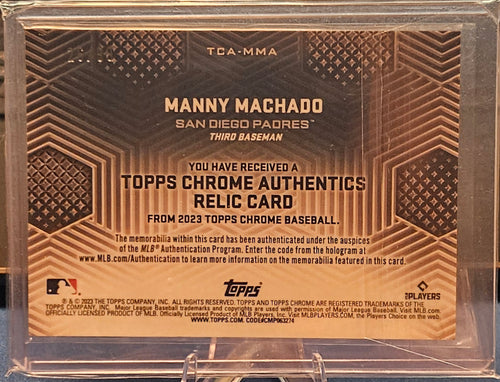 2023 Topps Chrome - Manny Machado #TCA-MMA - Authentics Green 26/99