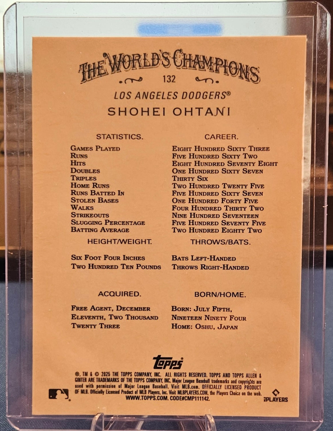 2025 Topps Allen & Ginter Chrome - Shohei Ohtani #132