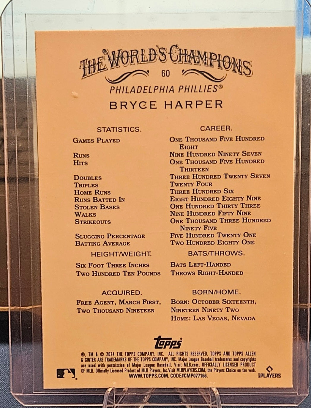 2024 Topps Allen & Ginter - Bryce Harper #60 - X-Fractor