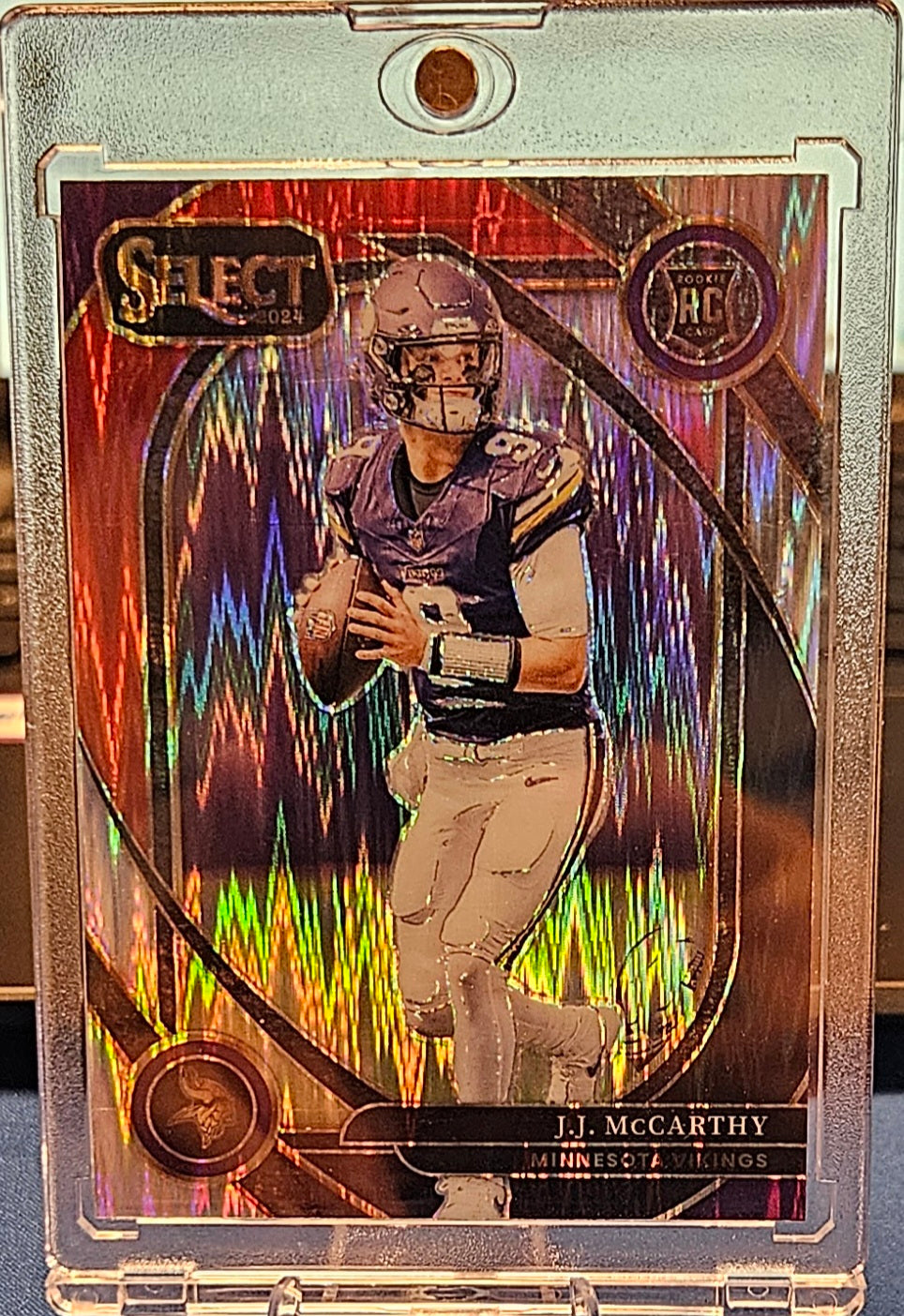 2024 Panini Select - J.J. McCarthy #246 - Black & Red Shock Prizm (RC)