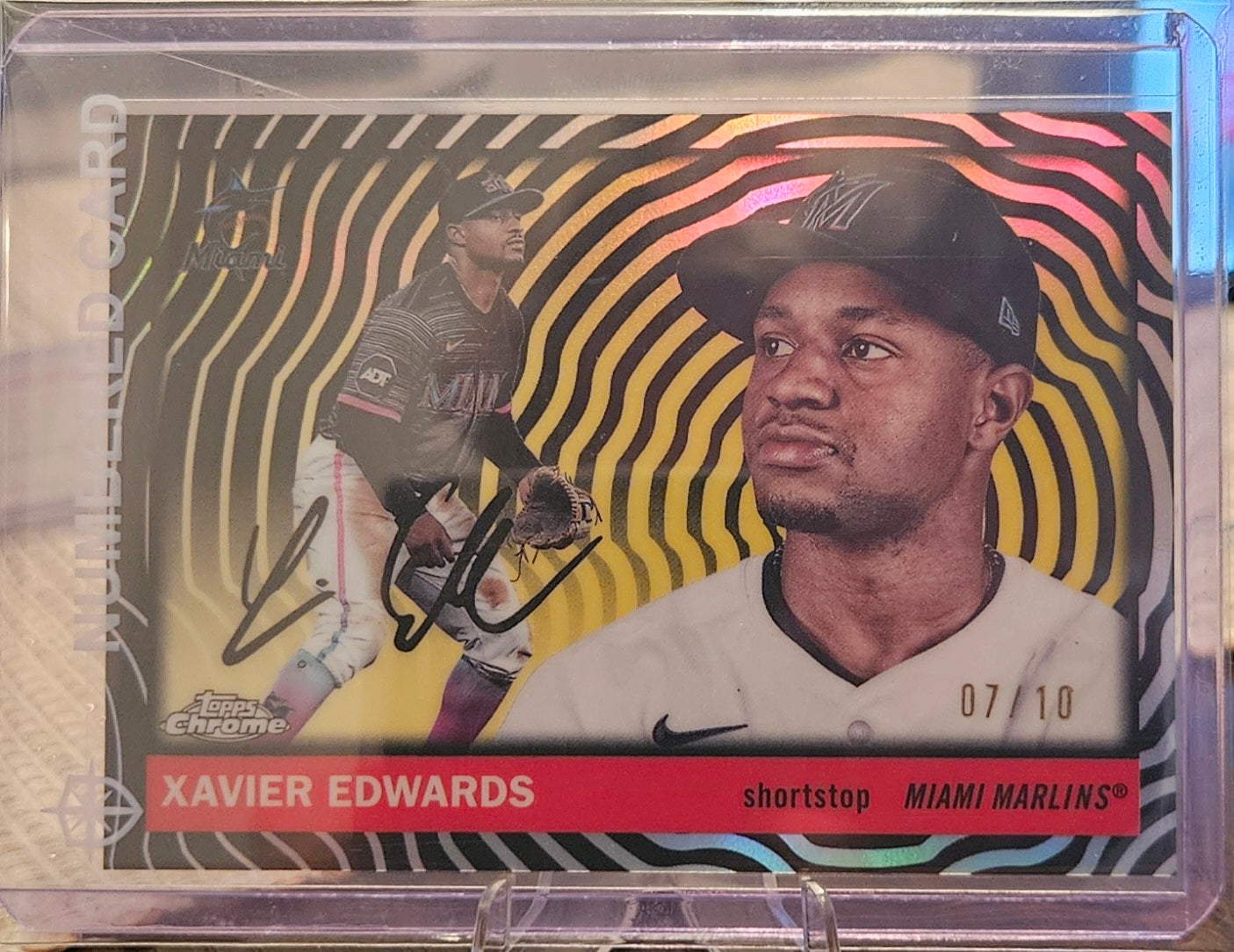 2025 Topps Chrome Platinum Anniversary - Xavier Edwards #88 - Black Vibrations Refractor 7/10