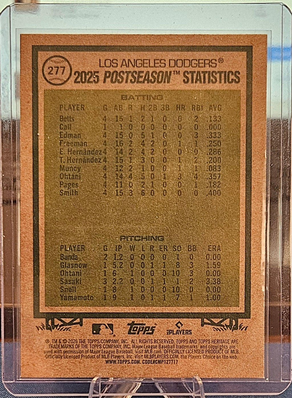 2026 Topps Heritage - NL Championship (Ohtani) #277 - Dark Gray Border