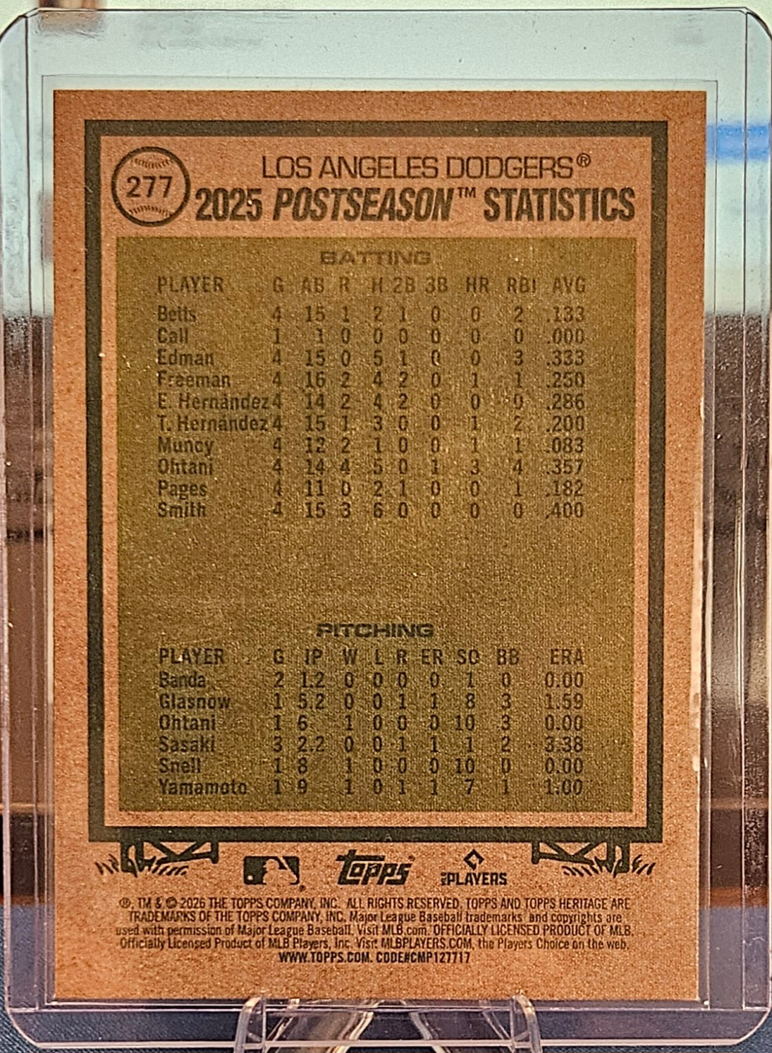 2026 Topps Heritage - NL Championship (Ohtani) #277 - Dark Gray Border