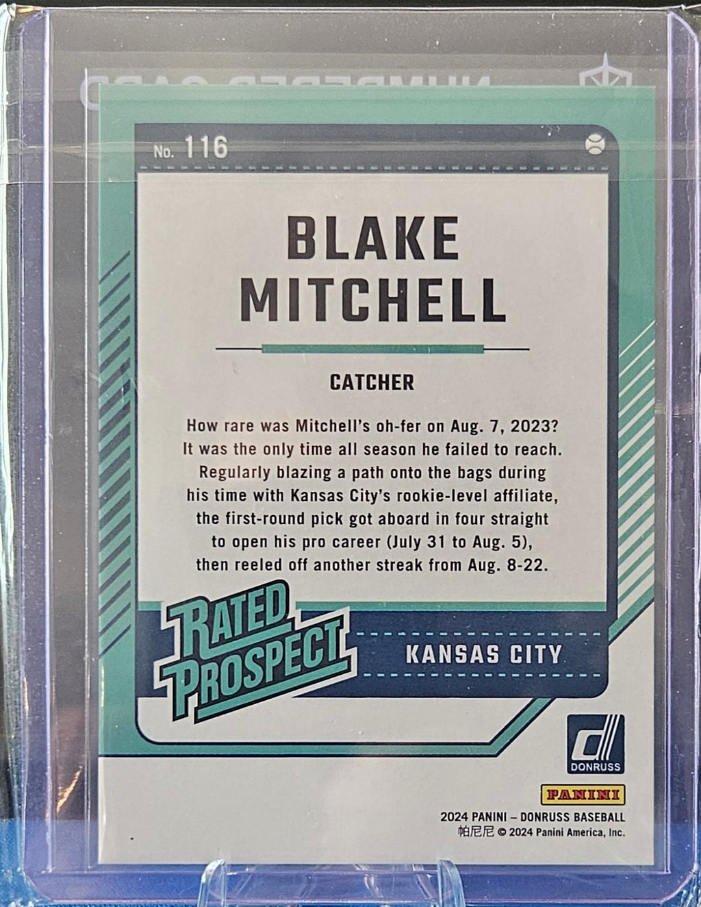 2024 Panini Donruss - Blake Mitchell #116 - Red 10/275 - Rated Prospect