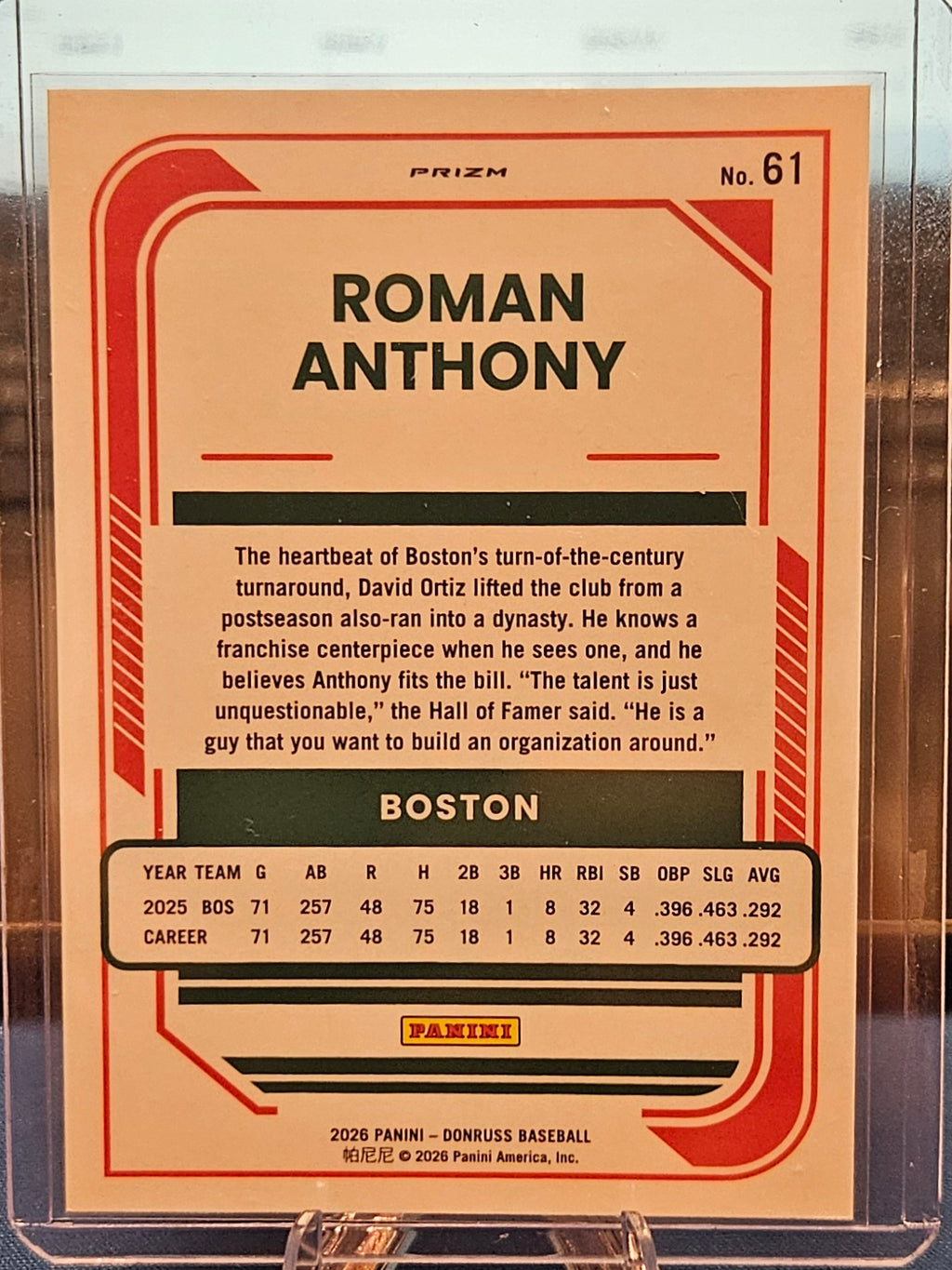 2026 Panini Donruss Optic - Roman Anthony #61 - Jazz Optic