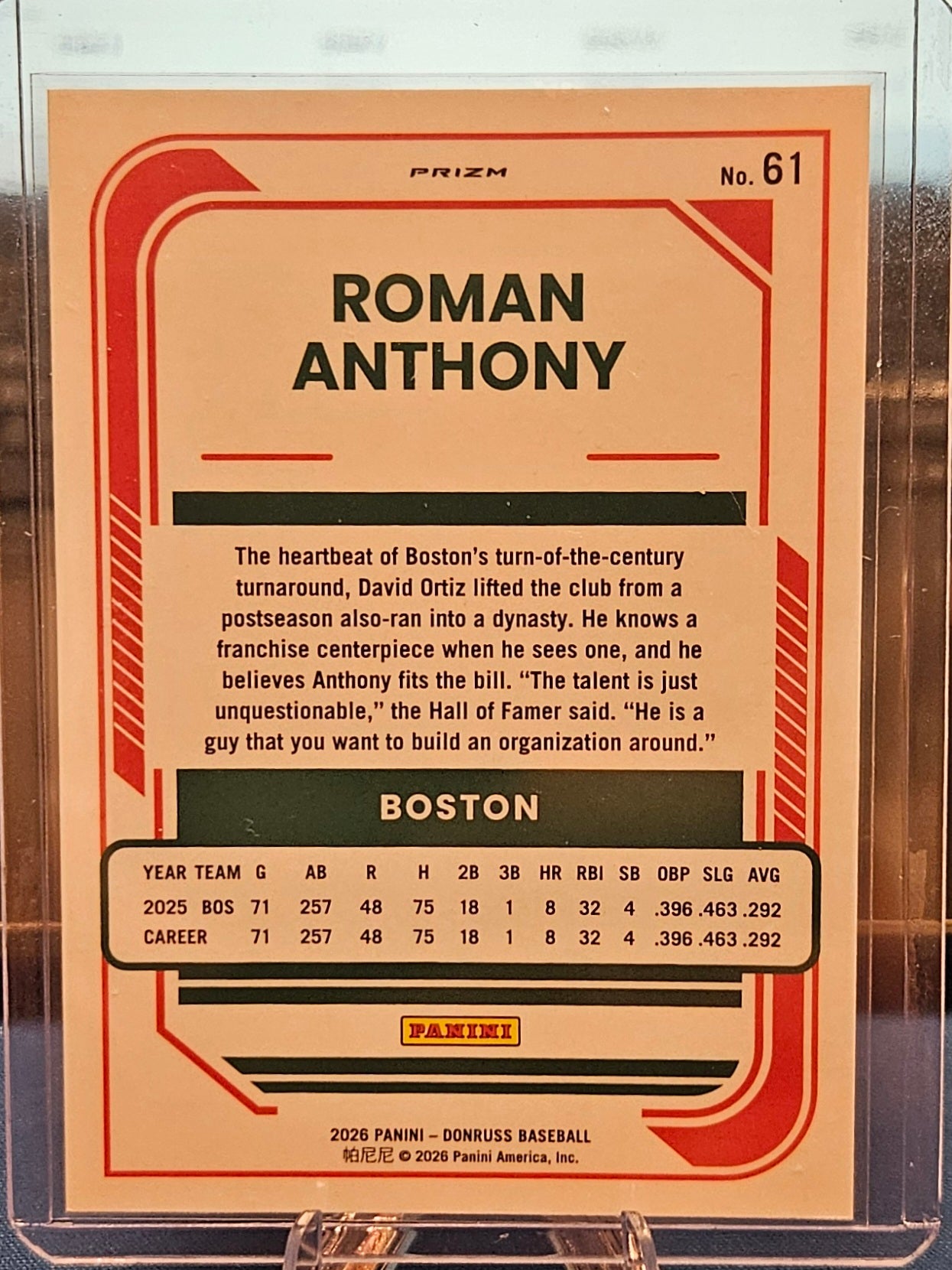2026 Panini Donruss Optic - Roman Anthony #61 - Jazz Optic