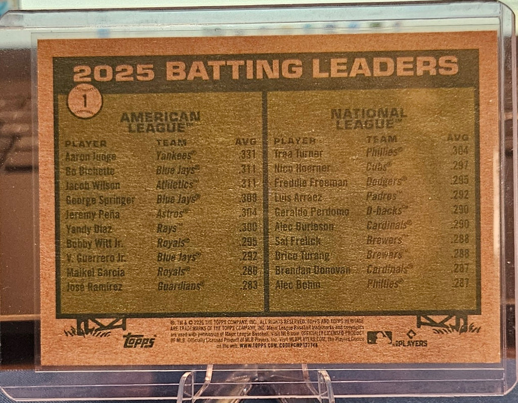 2026 Topps Heritage - Aaron Judge and Trea Turner #1 - Dark Gray Border