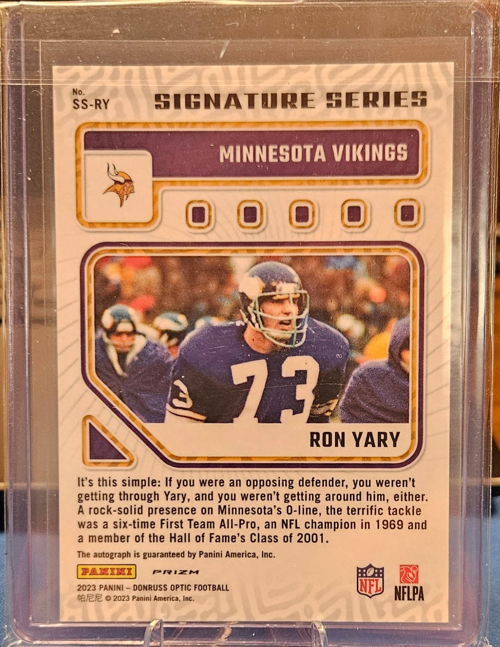 2023 Panini Donruss Optic - Ron Yary #SS-RY - Signature Series Holo