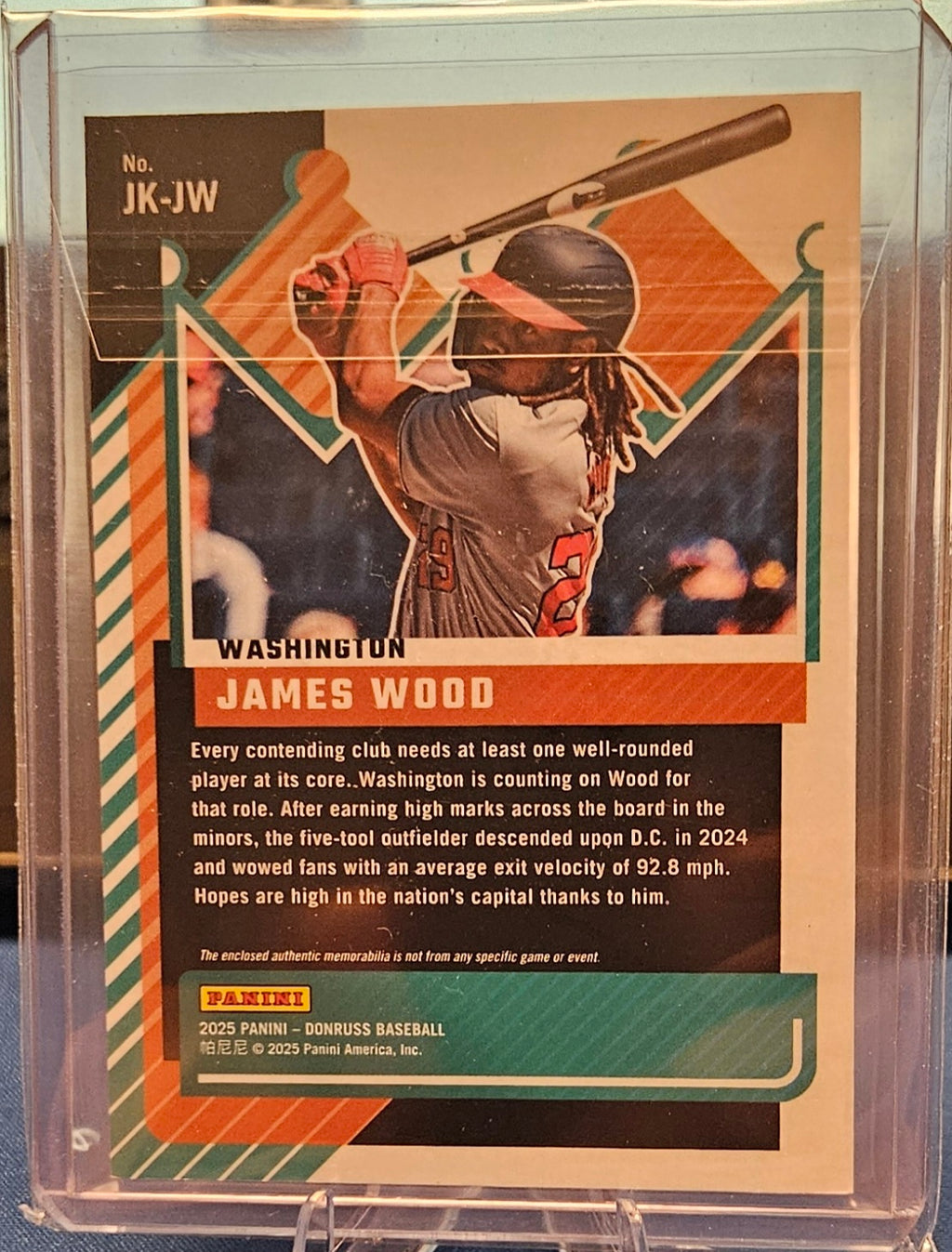 2025 Panini Donruss - James Wood #JK-JW - Jersey Kings Orange Ice
