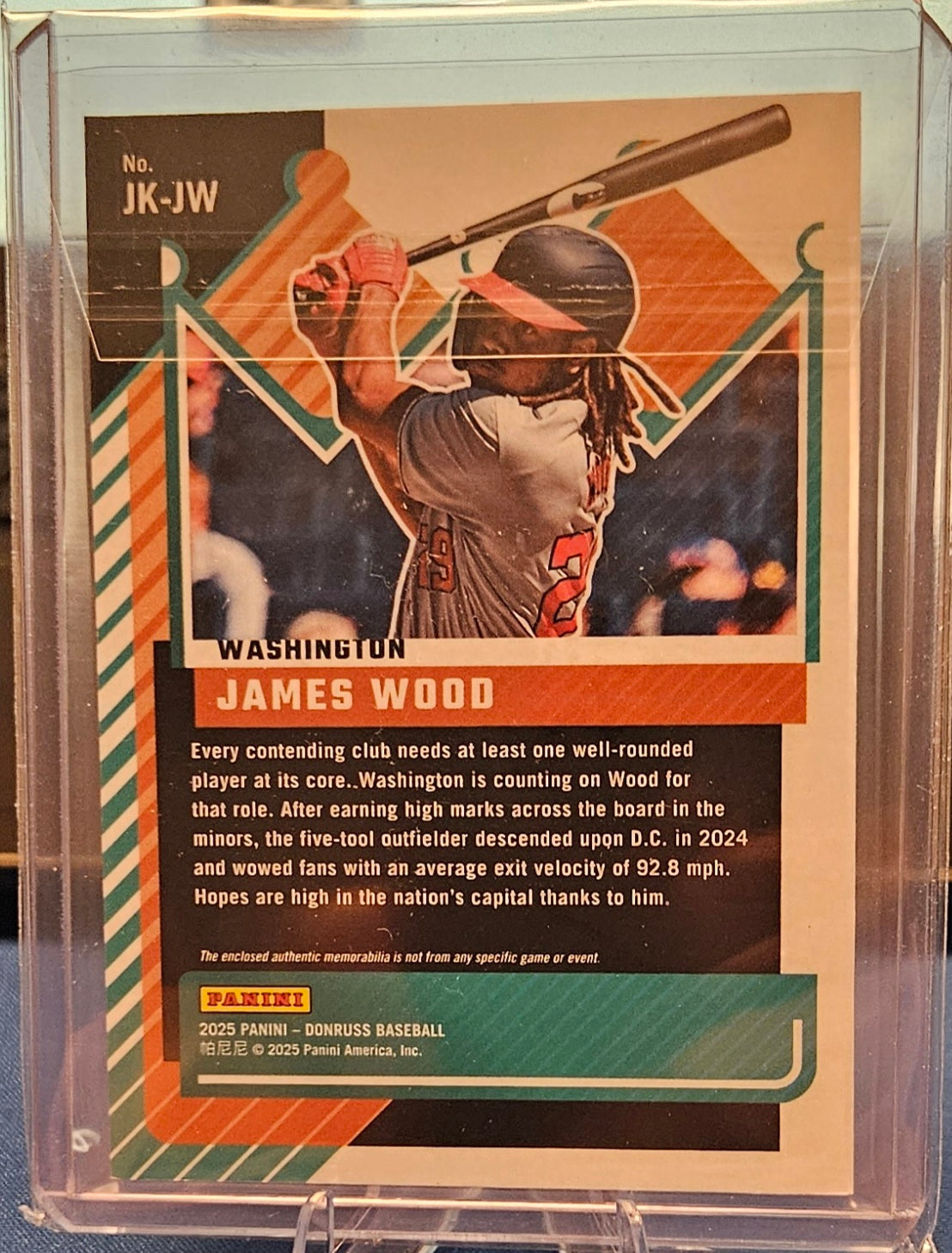 2025 Panini Donruss - James Wood #JK-JW - Jersey Kings Orange Ice