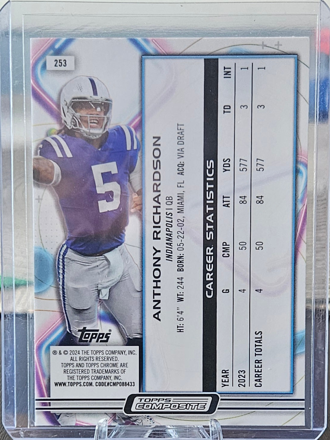 2023 Topps Composite- Anthony Richardson #253 - Cosmic Nucleus Refractor (RC)