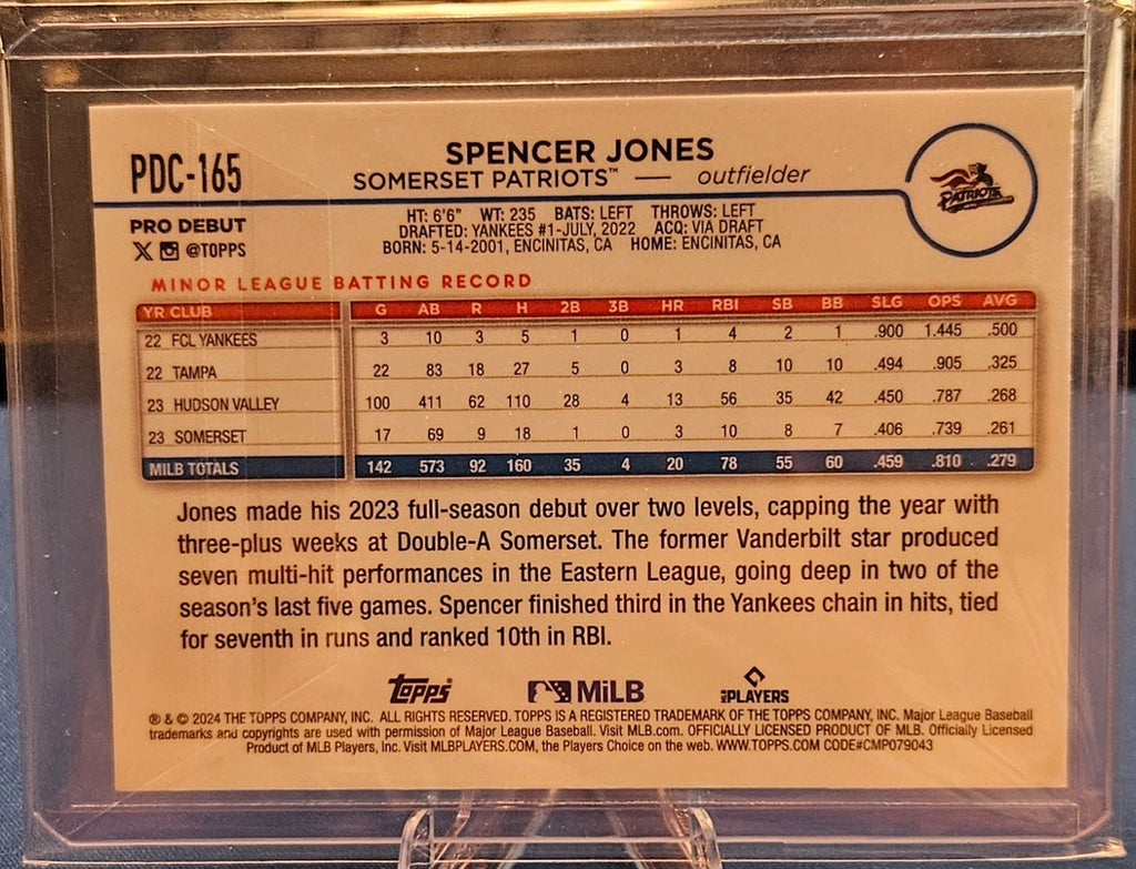 2024 Topps Chrome Pro Debut - Spencer Jones #PDC-165 - Blue Refractor 71/150