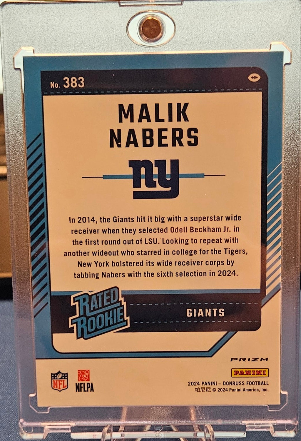 2024 Panini Donrus Optic - Malik Nabers #383 - Red & Green Prizm (RC)