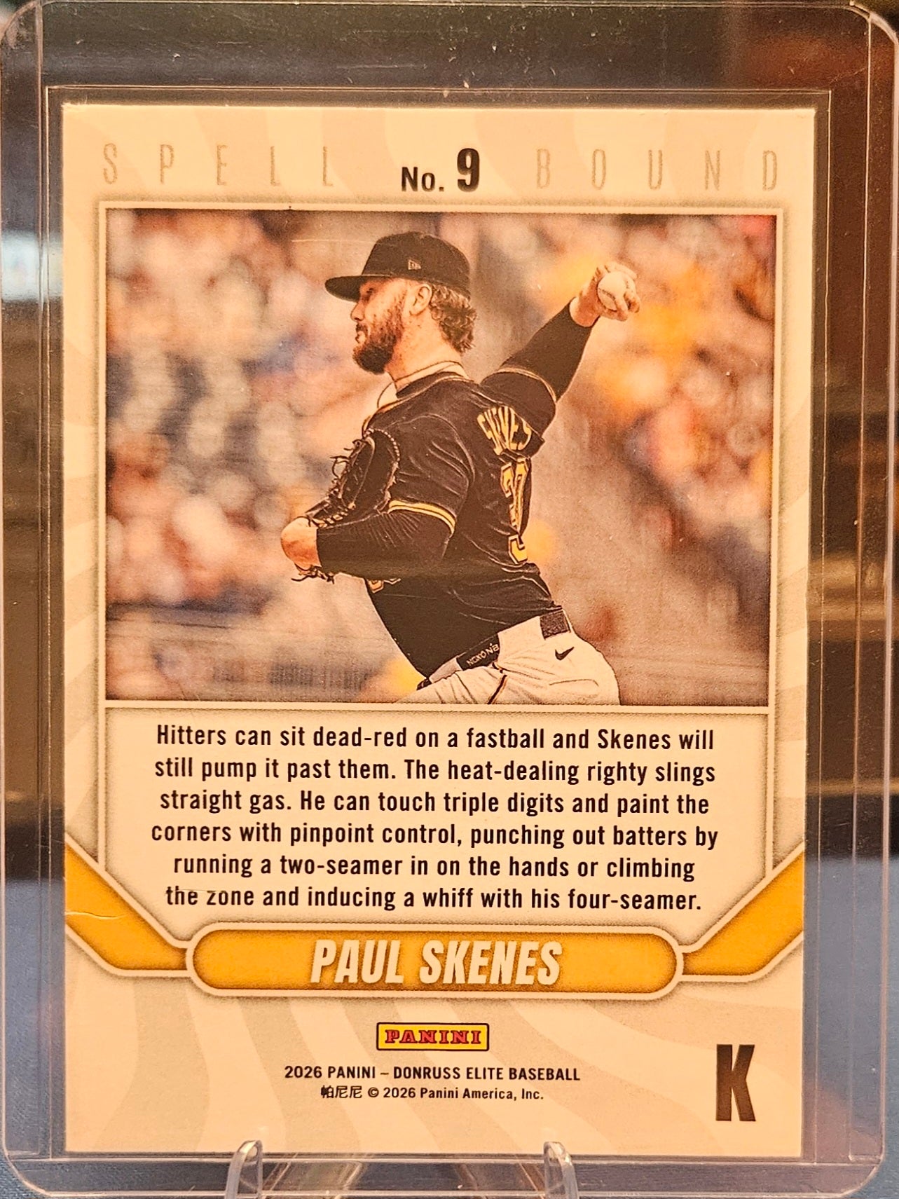 2026 Panini Donruss Elite - Paul Skenes #9 - Spell Bound "K" - Green Disco