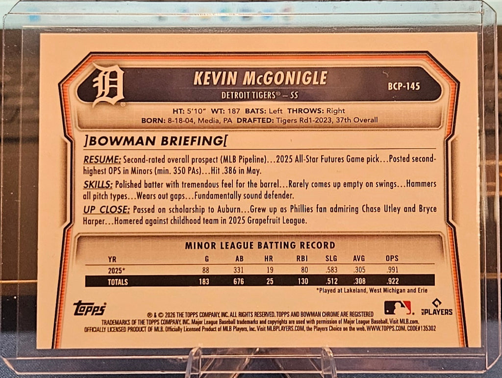 2026 Bowman Chrome - Kevin McGonigle #BCP-145 - Reptilian
