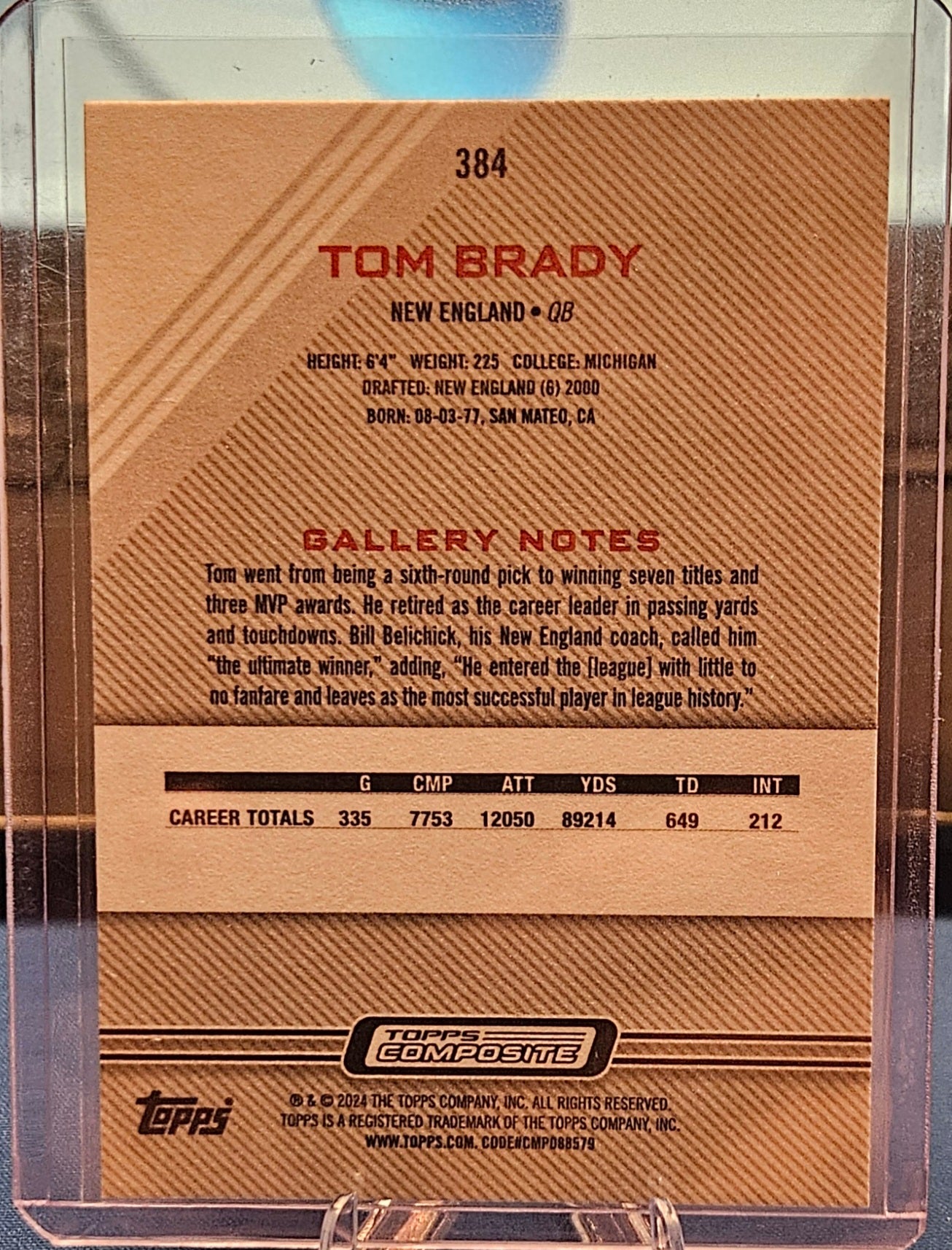 2023 Topps Composite - Tom Brady #384 - Topps Gallery