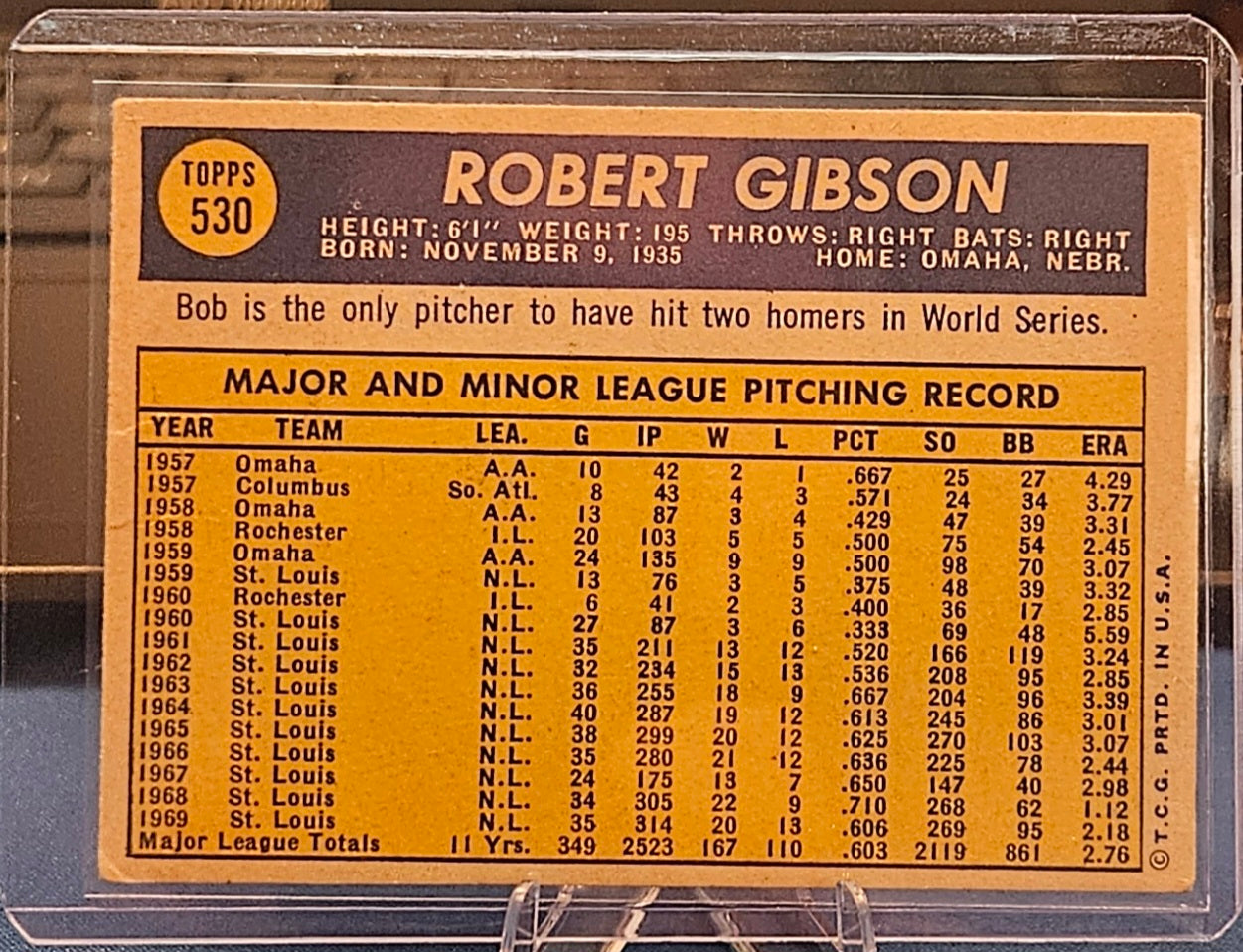 1970 Topps - Bob Gibson #530